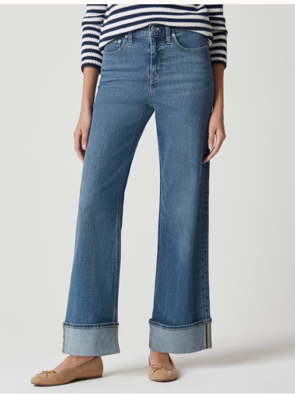 J. Crew Wide-Leg Cuffed Jeans 💙💙